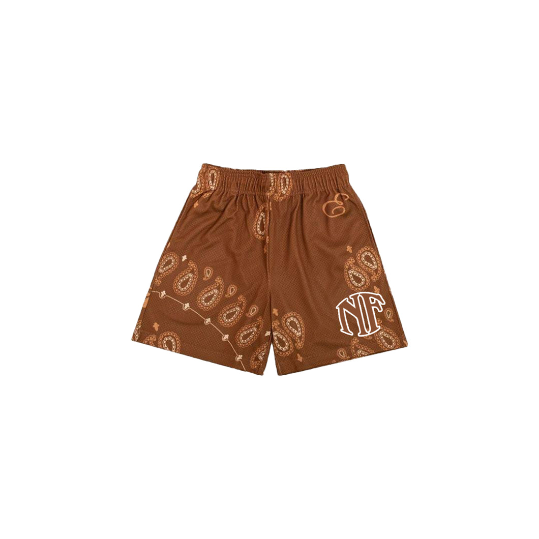 BANDANA BANDIT SHORTS - CARAMEL/BROWN