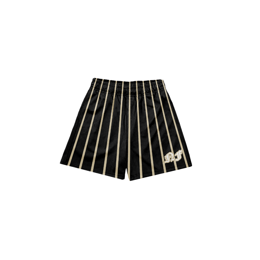 PINSTRIPE SHORTS - BLACK